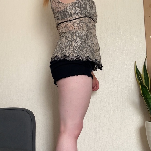 Sheer Floral Lace Wrap Blouse, Size 10-12 - Picture 4 of 8